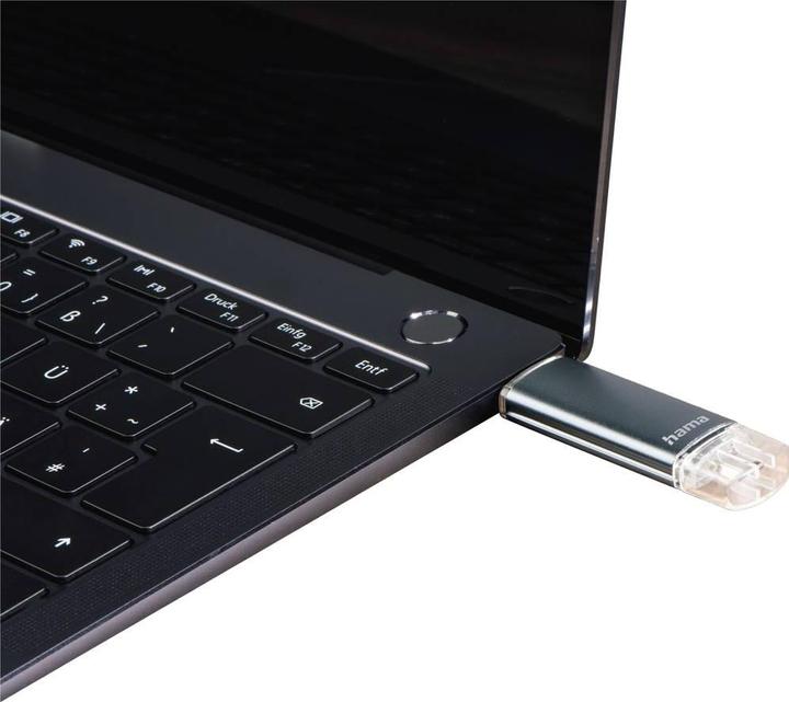 Produktbild Hama Laeta Twin (64 GB, USB-A, Micro USB, USB 2.0)