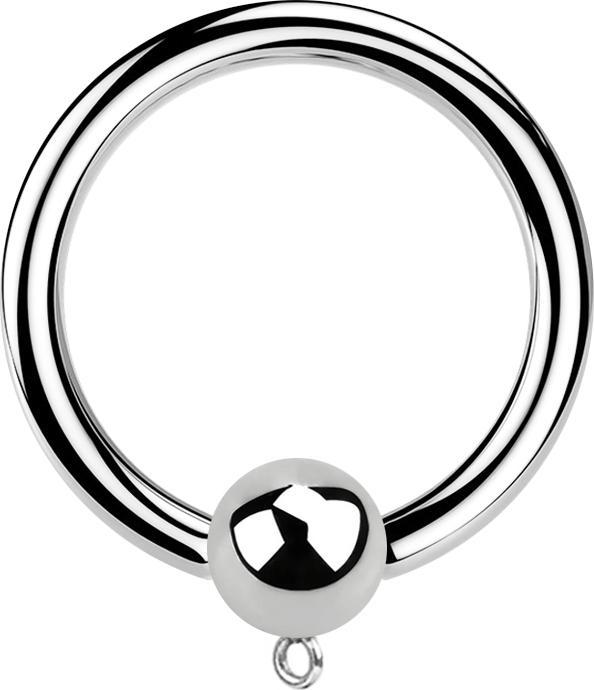 Produktbild Star Piercing Micro Closure Ring silber mit Kugel Ring für Anhänger (Chirurgenstahl 316L, ohne Messing)