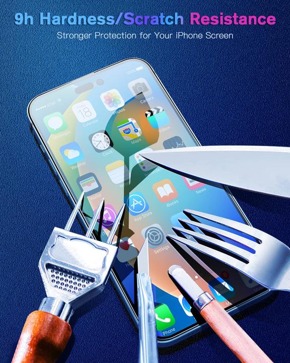 Actual product image PhoneLook Fully protective glass with automatic mounting system against bubbles and dust 3D (1 Piece, Apple iPhone 15 Pro Max)