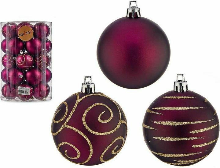 Immagine prodotto Krist+ Weihnachtskugeln-Set Lila PVC Ø 6 cm (4 Stück) (4 -parte)