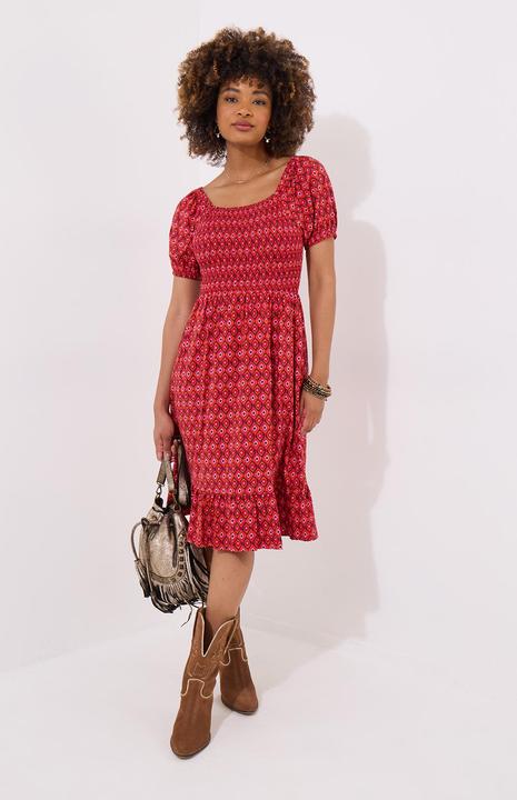 Produktbild Joe Browns Geo Print Shirred Waist Cap Sleeve Jersey Dress (10)