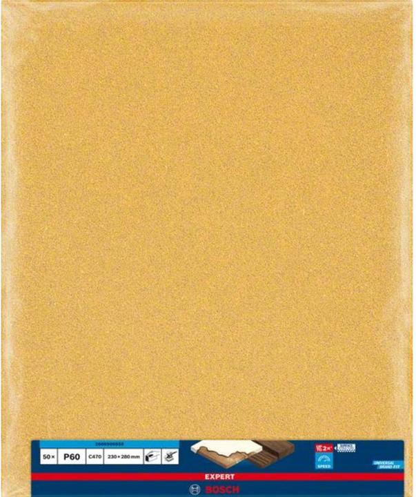 Immagine prodotto Bosch Professional Zubehör EXPERT C470 Carta vetrata per levigatura a mano, 230 x 280 mm, G 60 (60)