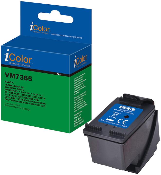 Image du produit IColor Lot de 2 cartouches d'encre pour HP F6U68AE, noir