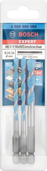 Immagine prodotto Bosch Professional Zubehör Set di punte EXPERT HEX-9 MultiConstruction, 4/5/6/8 mm, 5 pezzi. (4, 5, 6, 8 mm)