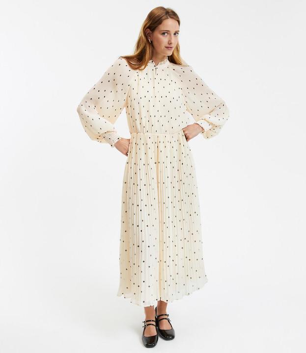 La Redoute Collections Flared maxi dress with polka dot pattern (36)