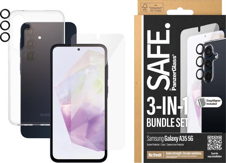 Immagine prodotto Safe Vetro da bordo a bordo + custodia (1 Pezzo/i, Samsung Galaxy A34 5G, Samsung Galaxy A35)