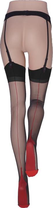 Actual product image Levee Back to the fifties nylon stockings, colour 600 black-red, size 150 - 160cm (15 DEN)