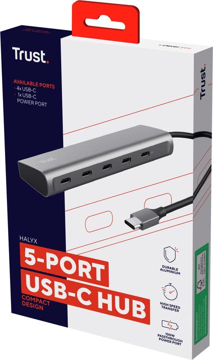 Immagine prodotto Trust Halyx (USB-C, 5 Porti)