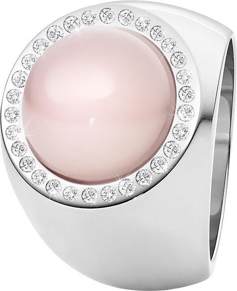 Actual product image Xen Band ring with rose quartz and 30 diamonds 0.15 ct. TW/SI (54)