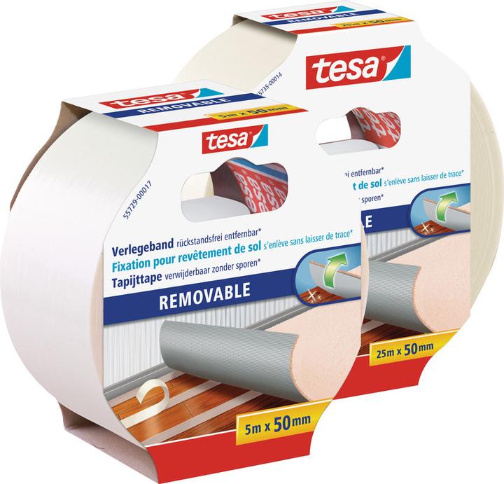 Actual product image tesa REMOVABLE installation tape, double-sided adhesive tape, removable without leaving any residue (50 mm)