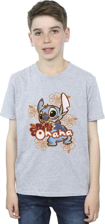 Immagine prodotto Disney Lilo And Stitch Ohana Orange Hibiscus Maglietta Ragazzi (152, 158)
