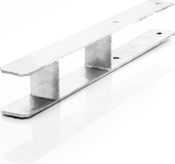 Image du produit XPOtool Support Poteau à sceller 121x600mm Ancrage en H Acier carbone Fixation Perçage Pose Montage