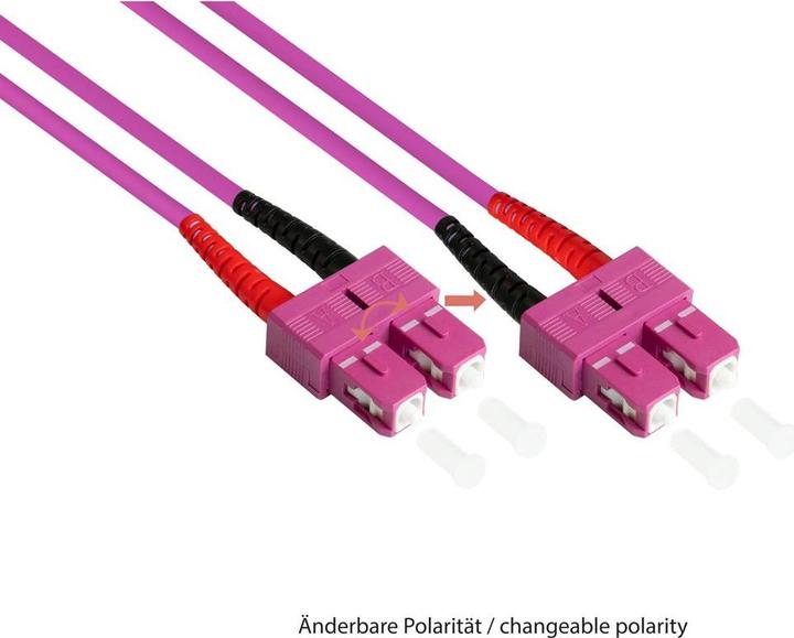 Immagine prodotto Varia Cavo patch in fibra ottica duplex OM4 (multimodale, 50/125) SC/ST, LSZH, polarità intercambiabile (7.50 m)