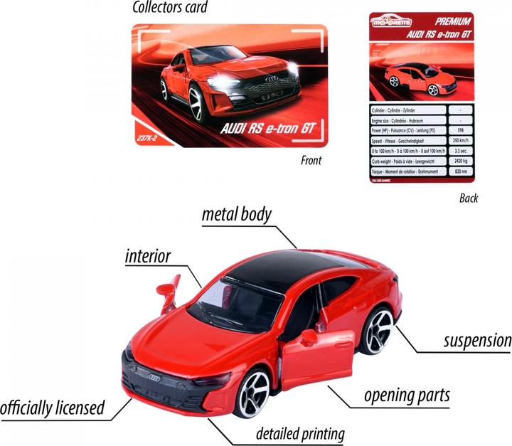Productafbeelding Majorette Premium Cars Audi RS e-tron GT, rood