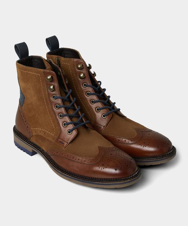Produktbild Joe Browns Mixed Suede and Leather Tan Brogue Ankle Boots (45)