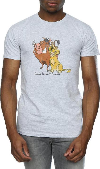 The Lion King Mens Classic Simba Timon & Pumba Heather T-Shirt