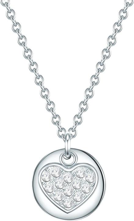 Immagine prodotto Eastside Cuore da donna in acciaio inossidabile Preciosa argento 40,0 cm di catena base + 5,0 cm di (Acciaio inossidabile, 40 - 45 cm)