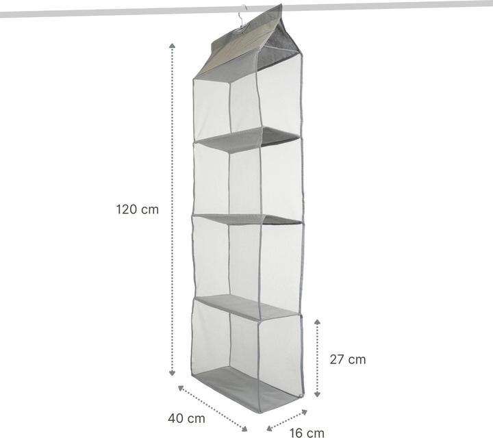 Immagine prodotto Hermex Organizzatore per borse da appendere 4 scomparti Grigio