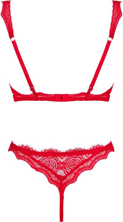Image du produit Obsessive Ensemble soutien-gorge ouvert Bergamore 2 pièces - Rouge (M/L)