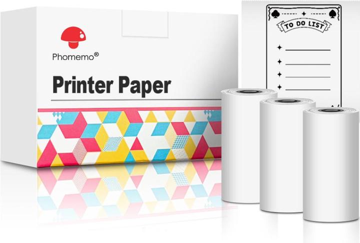 Produktbild Phomemo 3 Rollen nicht-klebendes Thermo-Papier für T02, weiss (hebt 10 Jahre)