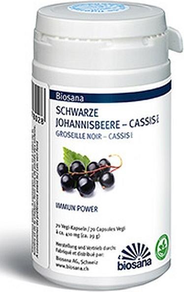Produktbild Biosana Schwarze Johannisbeere Cassis plus 410mg (70 Stück, Kapseln, 28 g)