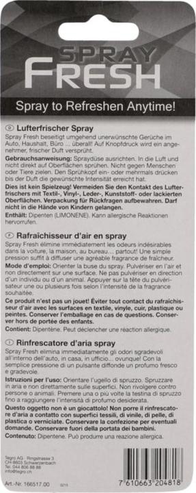 Valeurs nutritives et ingrédients Fischer Spray à pompe Sporty