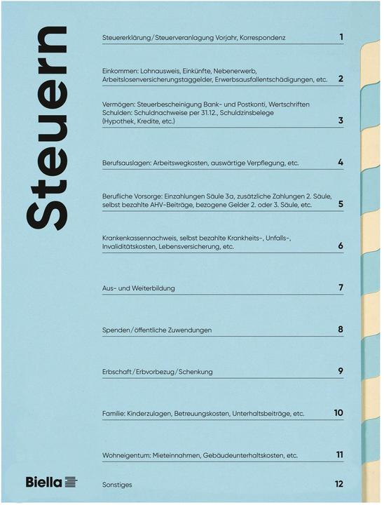 Produktbild Biella Ordnungsmappe Steuern (A4, 1 x)