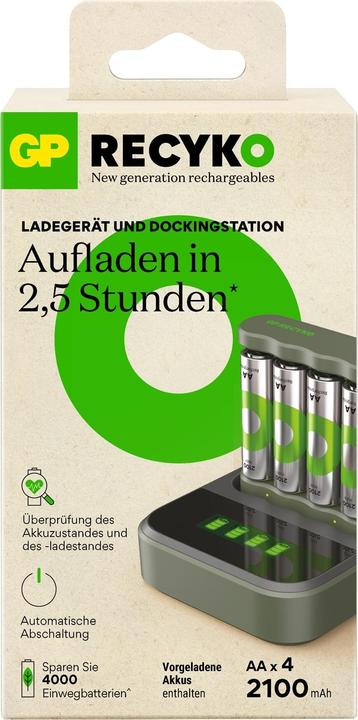 Produktbild GP Batteries Battery Recharger (1 Stk., AA, 2100 mAh, Ladegerät inkl. Akku)