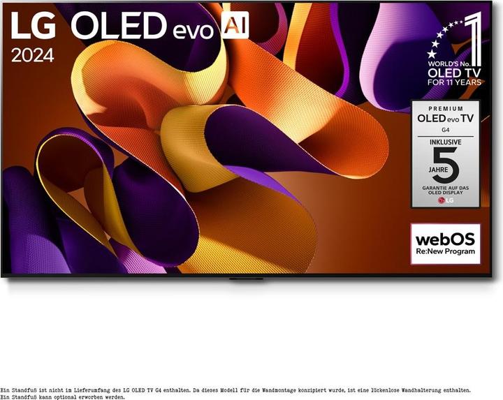 Produktbild LG OLED65G48LW 4K OLED evo TV (2024) Gallery Design 164 cm (65) (65", G4, OLED, 4K, 2024)