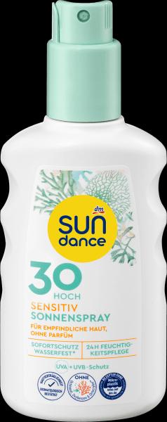 Actual product image dm Sundance SUNDANCE Sensitive Spray SPF30 (Sun spray, SPF 30)