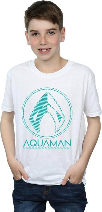Actual product image Boys Aquaman Aqua Logo T-Shirt (140, 146)
