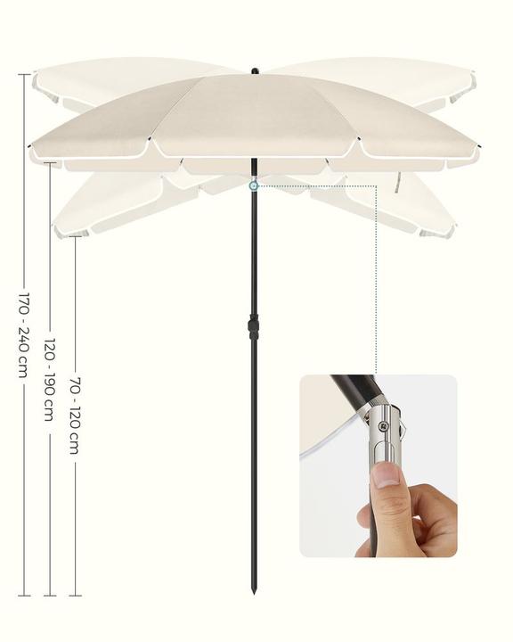 Produktbild Songmics Sonnenschirm für Strand (2 m)