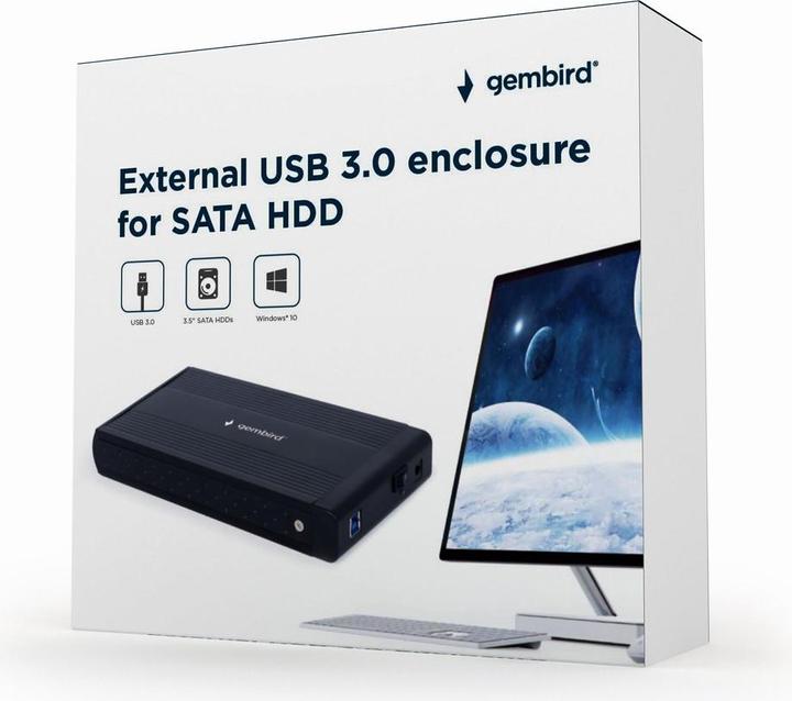 Produktbild Gembird EE3-U3S-3 Speicherlaufwerksgehäuse HDD-Gehäuse 3.5 Zoll (3.5")