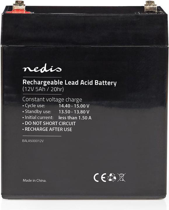Image du produit Nedis Batterie plomb-acide rechargeable | Acide de plomb | Rechargeable | 12 V | 5000 mAh (1 pcs, 5000 mAh, Batterie)