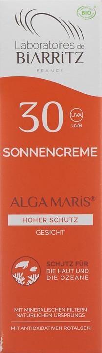 Actual product image Laboratoires de Biarritz Alga Maris Organic Sunscreen (Sun cream face, SPF 30, 50 ml, 81 g)
