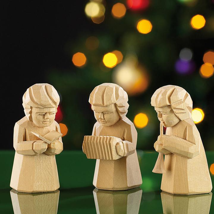 Produktbild Infactory Schnitzfiguren-Trio aus Holz "Weihnachtsmusikanten"