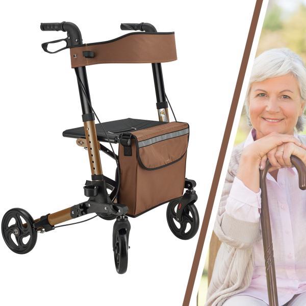 Immagine prodotto Juskys Rollator pieghevole Vital con seggiolino e borsa per la spesa