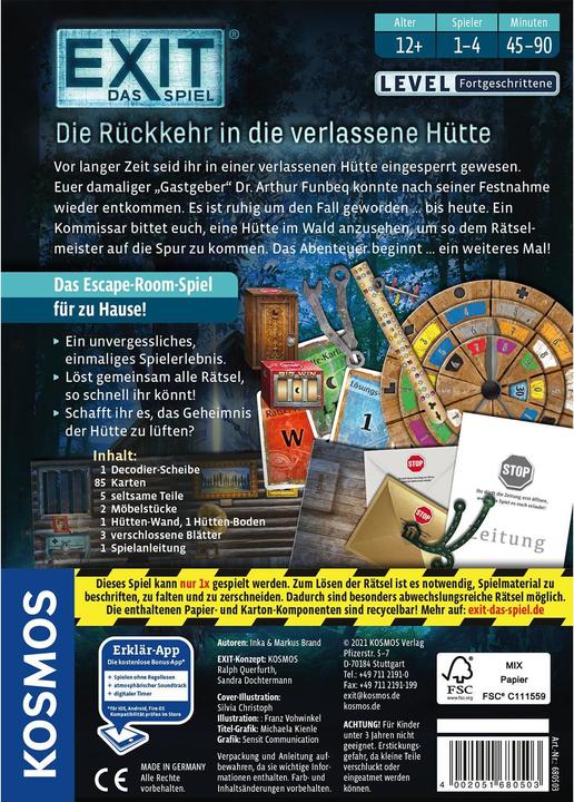 Produktbild Kosmos Exit- Rückkehr in die verlassene Hütte (Deutsch)