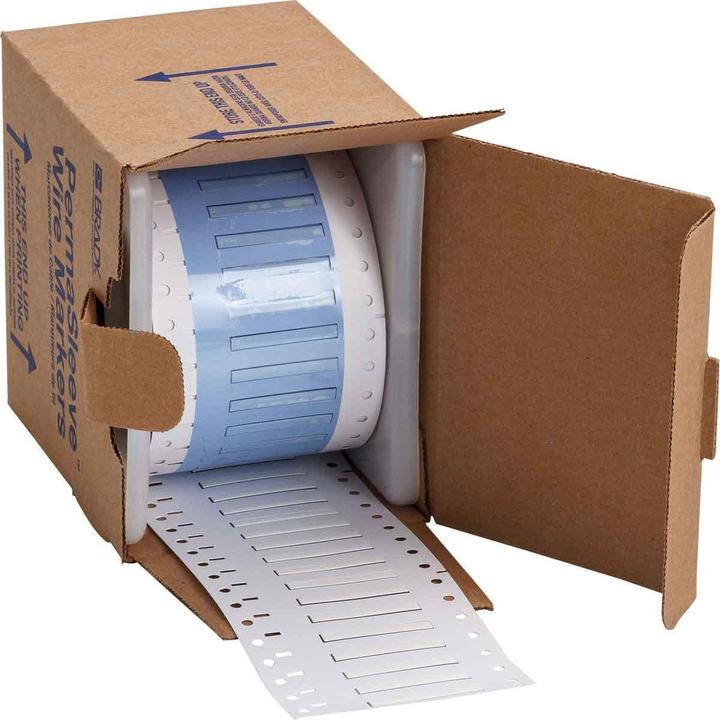 Actual product image Brady PS-094-150-WT-S, B-342, Permasleeve, heat-shrinkable polyolefin, white, 38.1 x 4.62mm, for Ka
