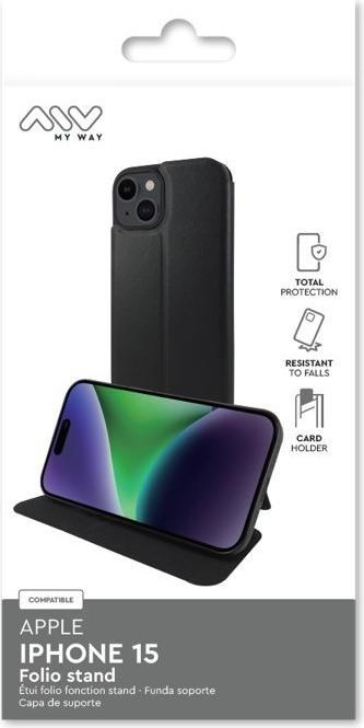 Produktbild My Way Etui Standfunktion Schwarz Series (Apple iPhone 15)
