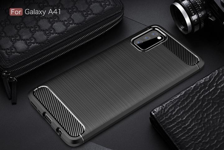 Actual product image Screenguard Samsung Galaxy A41 Cover Carbon Brushed Soft TPU (Samsung Galaxy A41)