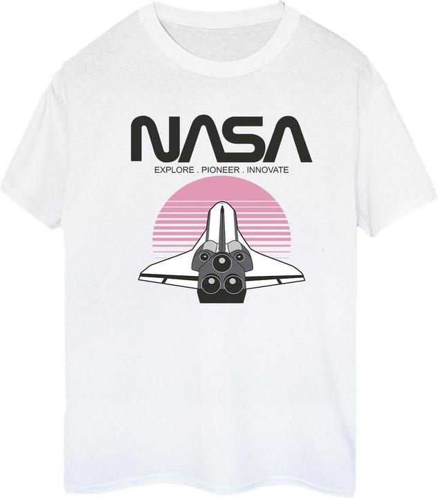 Actual product image Nasa Womens/Ladies Space Shuttle Sunset Cotton Boyfriend T-Shirt (XL)