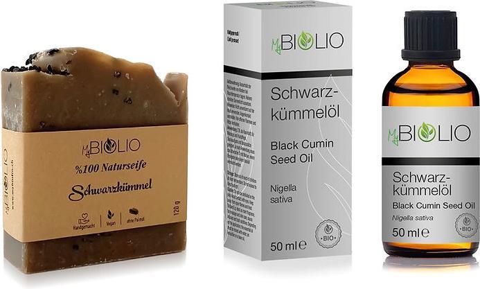 Produktbild MyBiolio Schwarzkümmelöl & Naturseife Schwarzkümmel (Körperöl, 50 ml)