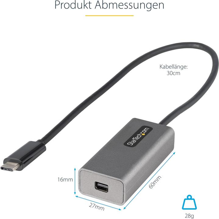 Actual product image StarTech USB C to mDP Adapter (USB-C, 30.60 cm)