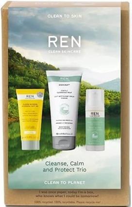 Actual product image Ren Clean Skincare Cleanse Calm & Protect Kit (Cleaning cloths, 50 ml)
