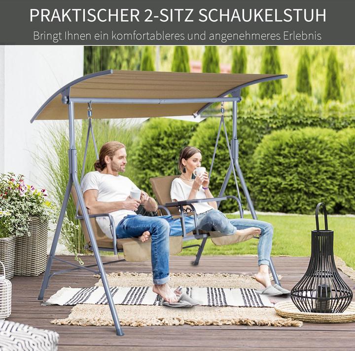 Produktbild Outsunny Gartenschaukel mit Sonnendach
