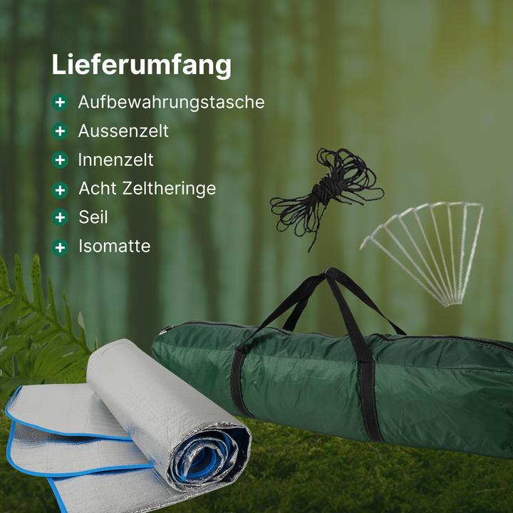 Immagine prodotto Hermex Tenda da campeggio per 3-4 persone Tenda a montaggio rapido Tenda automatica Tenda da festival (Tenda gonfiabile, 3.40 kg, 4 persone)