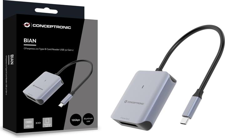 Immagine prodotto Conceptronic Lettore di schede USB 3.2 Gen2 Tipo-B CFEXPRESS 2.0 bw (USB 3.2 Gen 2)