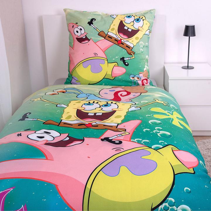 Produktbild Herding Spongebob Schwammkopf Bettwäsche 135 x 200 cm / 80 x 80 cm