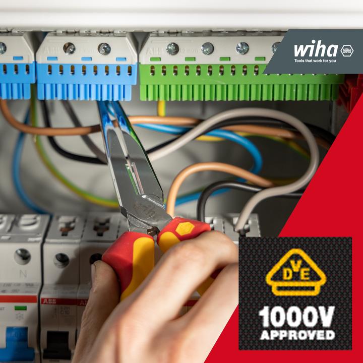 Produktbild Wiha Flachrundzange Professional electric mit Schneide. (200 mm)